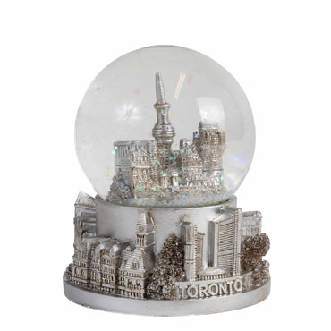 Toronto Snow Globe - CN Tower Silver 45mm back view