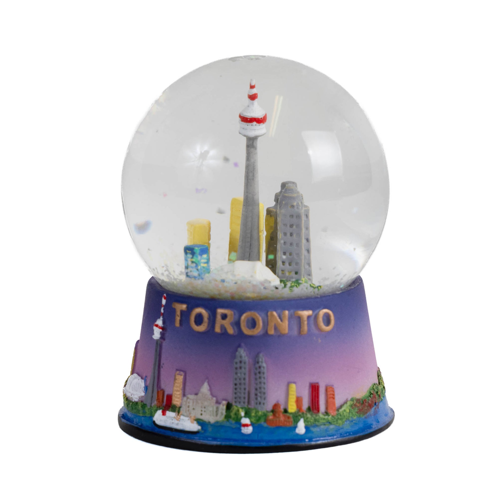 Toronto Snow Globe - CN Tower & Skyline at Sunset 45mm Back View