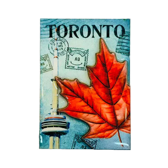 Toronto CN tower Vintage Travel Stamps Glossy Magnet