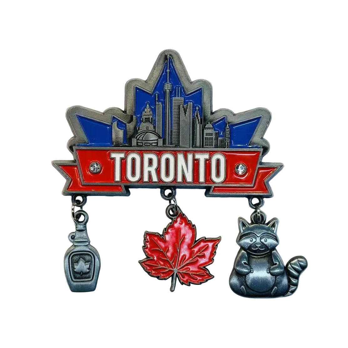 Toronto Skyline Metal Magnet with Charms