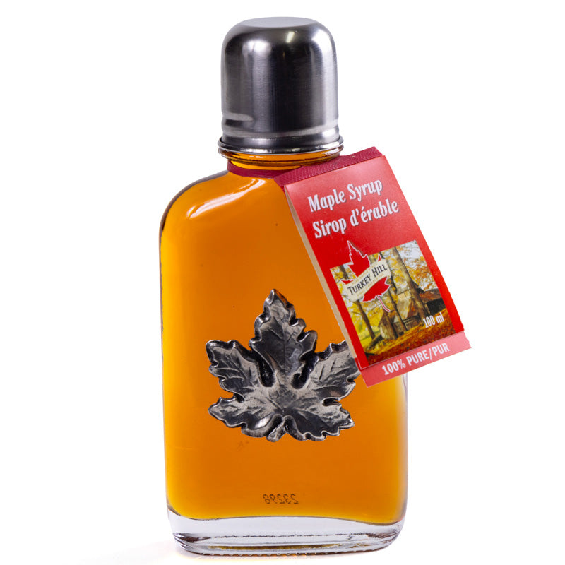 Turkey Hill Maple Syrup - 100ml Amber in Flask Pewter Glass Bottle