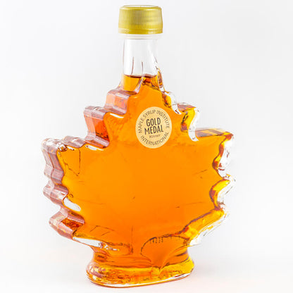 Quebec’s finest Maple Syrup - 250ml Canada Grade A Amber by Turkey Hill in Maple Leaf Glass Bottle